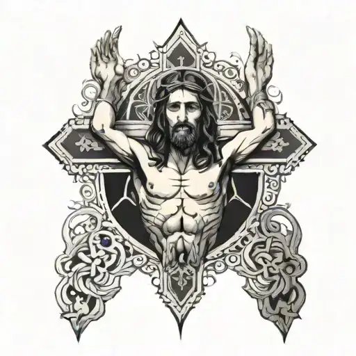 Jesus On The Cross Surrounded