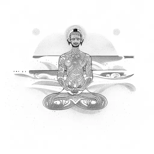 A Meditation Scene With Ocean Waves As Soundwaves