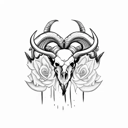 Gothic Ram Skull Feminine