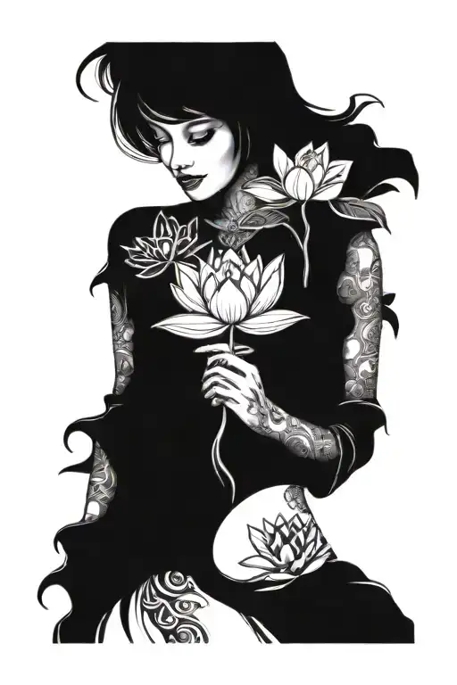 Lotus Flower Girl Holding