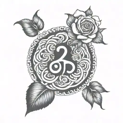 Triskele Symbol With Roses Intertwined