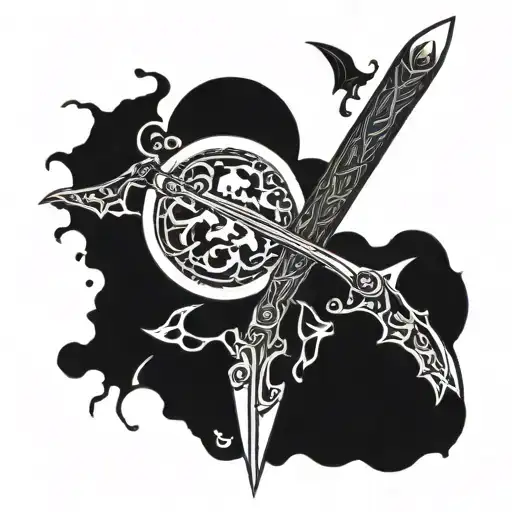 Moon And Medieval Sword