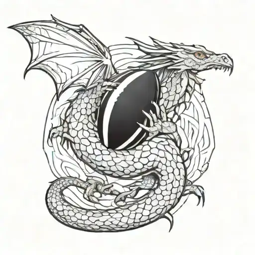 Combine A Rugby Ball And A Dragon In A Dynamic Pose