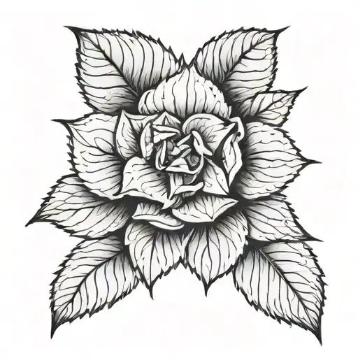 One Hydrangea Flower With A Crown On Top View