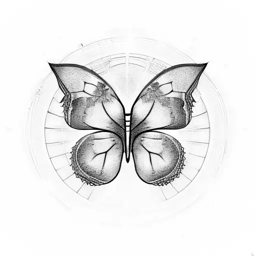 Butterfly Metamorphosis Stages With A Rising Sun Background