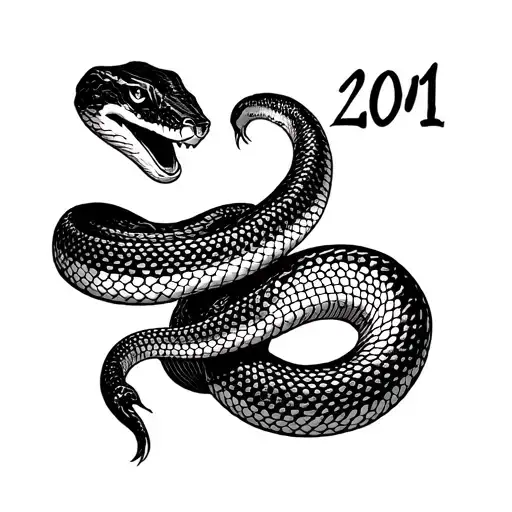 2001 Birth Year With A Snake Passing Through