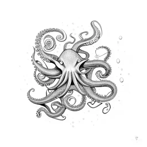 Underwater With Octopus And Scales Of Justice