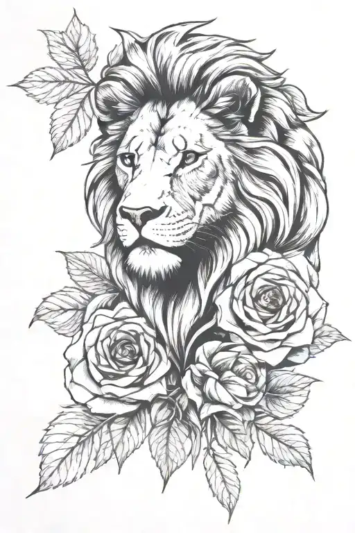 Arm Sleeve With A Lion And A Cross