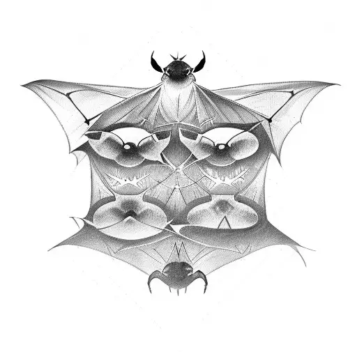 Bat Swarm Forming A Tribal Shape