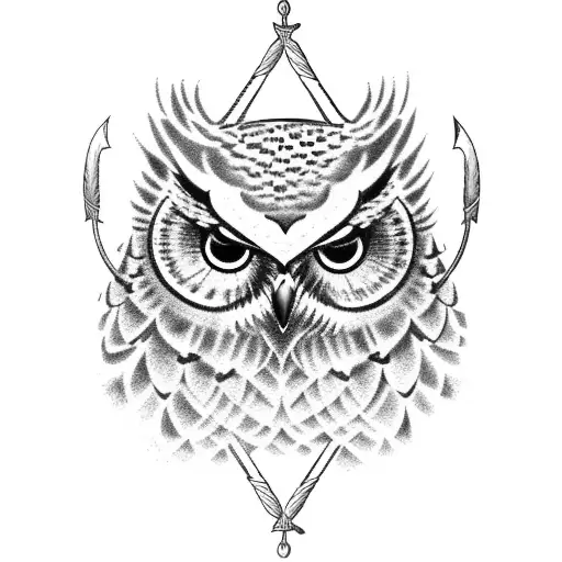 Owl Perched On The Head Of A Spear