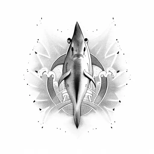 Musical Notes Forming The Shape Of A Shark