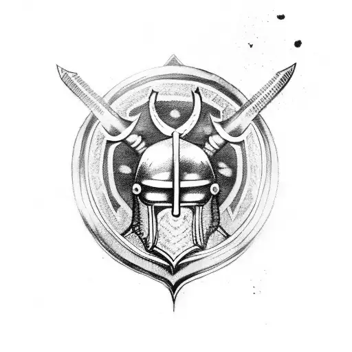 A Viking Helmet With Swords And Axes Surrounded By Norse Runes With Quote Fortis Fortuna Aduidat