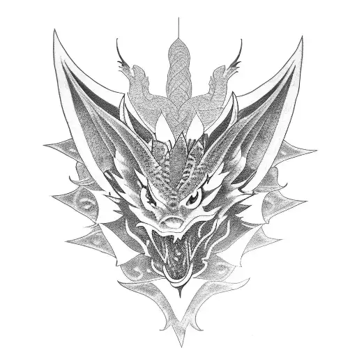 Dragon Raven And Wolf Tattoo Showing Each Animal As Spirit Animals