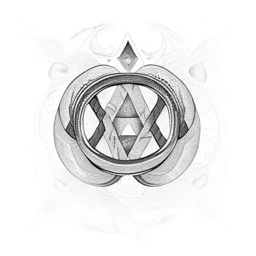 Ouroboros Symbol With Barroque Swirls