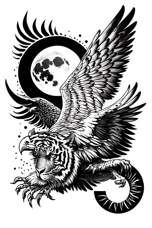 Wing Eagle Moon And Tiger Surrounded