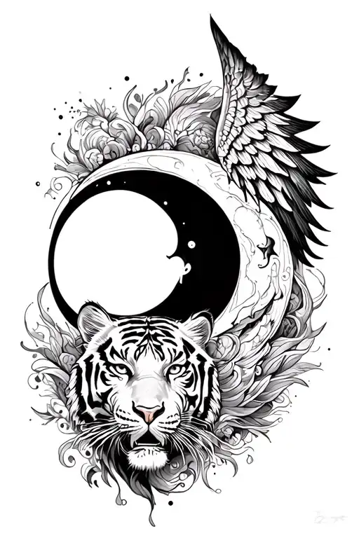 Wing Angle Moon And Tiger Surrounded