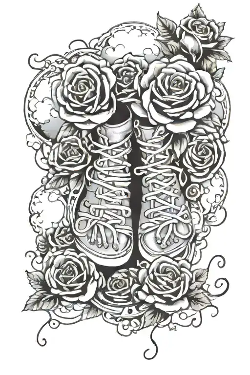 Xylia In Cursive Font Surrounded In Clouds And Roses With Baby Feet