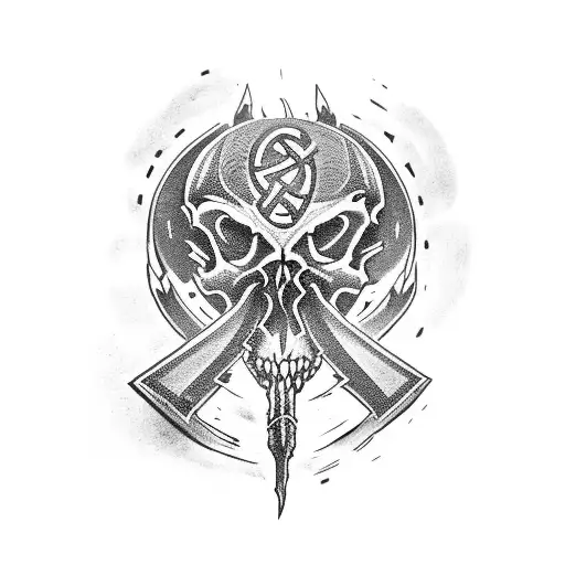 Mythosaur Skull With Rune Work