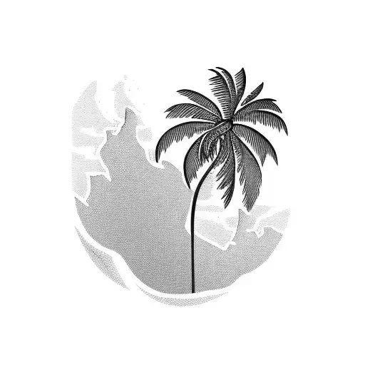 A Palm Tree In The Dark