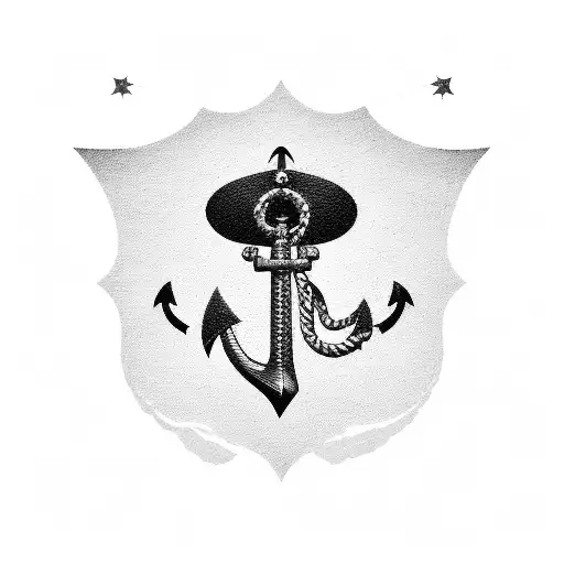 Navy Anchor With Cowboy Hat
