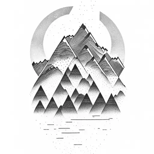 Mountain With Water Crashing Around