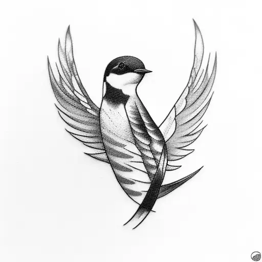 Swallow Bird For Behind Ear