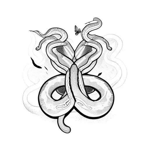 Snake And Butterflies