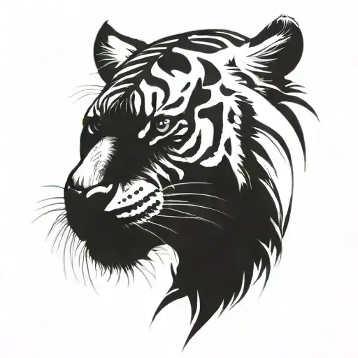 White On Black Tiger For Sleeve
