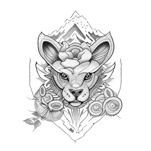 Cool Nature Tattoo For Patchwork Sleeve