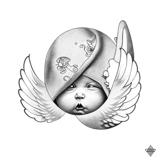 Baby Angels And Moon