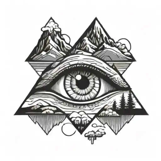 Eye With Mountain Landscape Inside