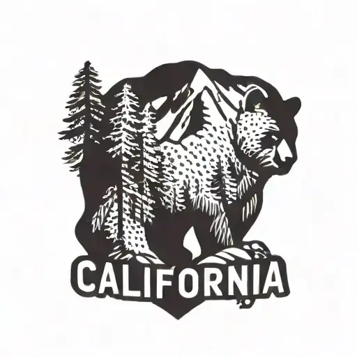 California Bear Logo With Yosemite As Its Back