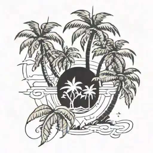 The Numbers 305 But Instead Of A 3 I Want A Palm Tree