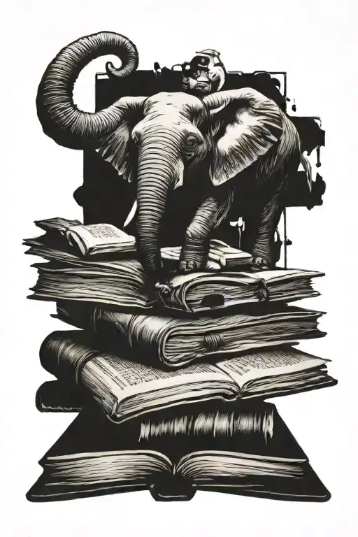 Elephant On A Book Like Dali
