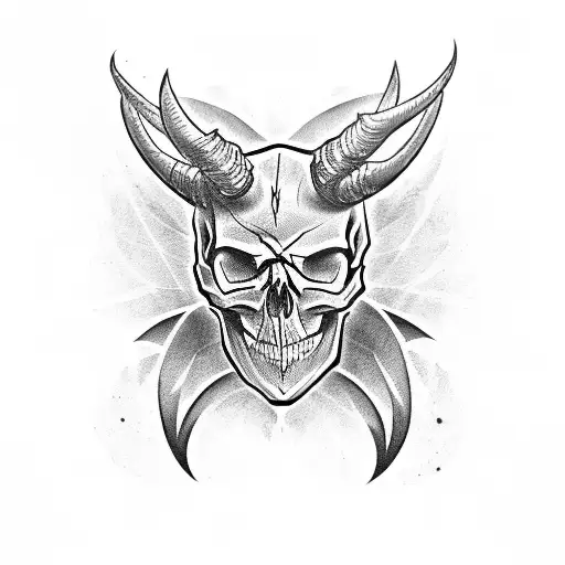 Skull With Devil Horns