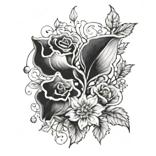 An Intricate Floral Design Incorporating Anatomical Elements Inspired By Gynecology