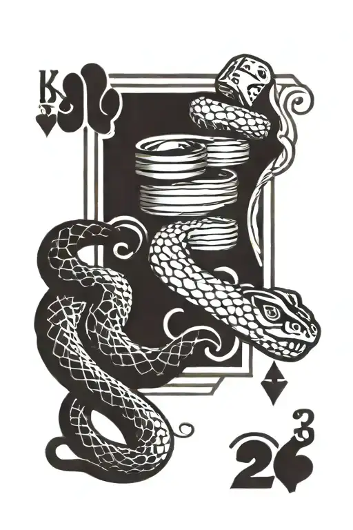Poker Cards And A Snake With Coffee Symbol In Red And Black Ink Jordan 1