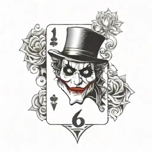 Joker Card With Number 6 Stars