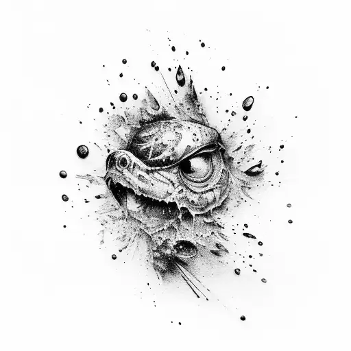 Water Color Chunky Spatter Black Ink