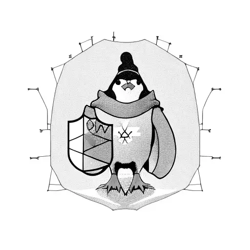 A Penguin Wearing A Hacker Hoodie And Holding A Linux Command Line Tool