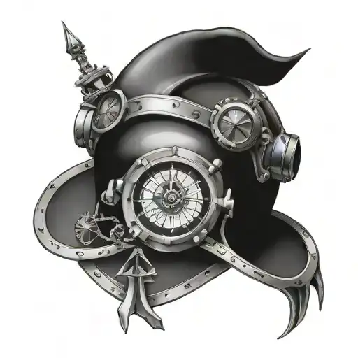 Incorporate A Football Helmet And A Compass Into A Tattoo Design