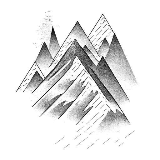 Mountain Range With A Winding Trail Leading Up To A Summit