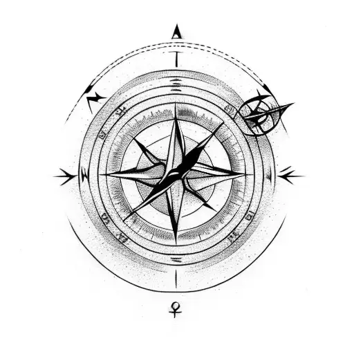 Arrow With Watch And Compass