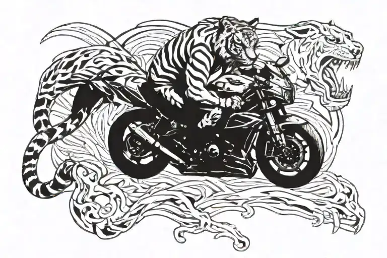 A Tiger Riding A Sportbike
