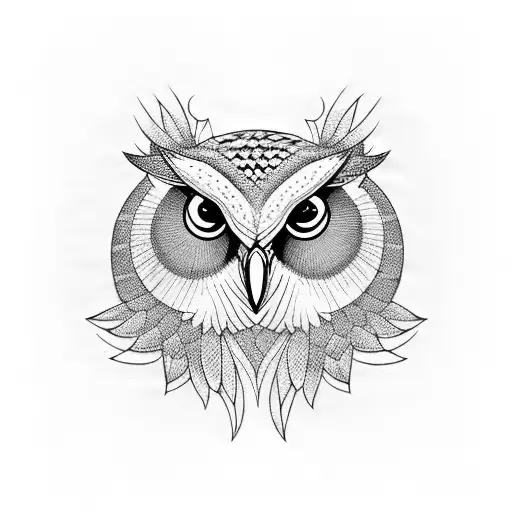 Owl Hourglass Dark Black Grey White
