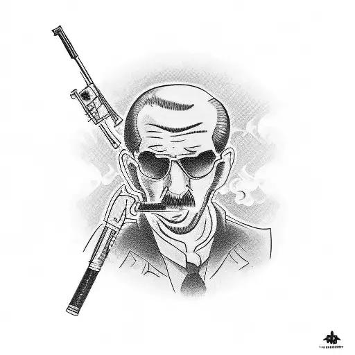 Vintage Mafia Boss With A Smoking Gun