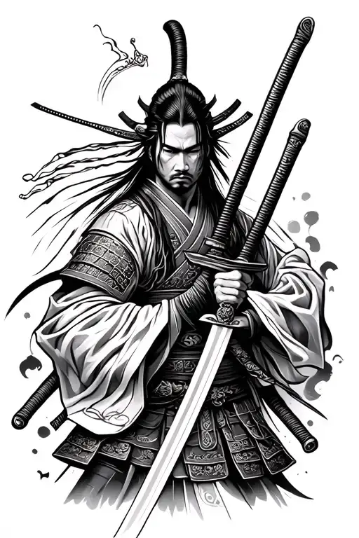 Samurai Con Katana Sword
