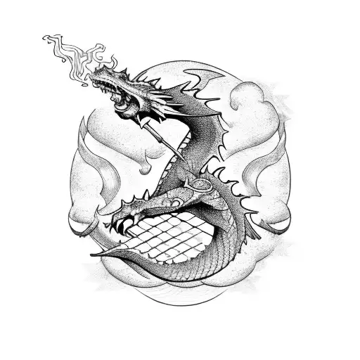 Guitar Whit A Dragon In Hell