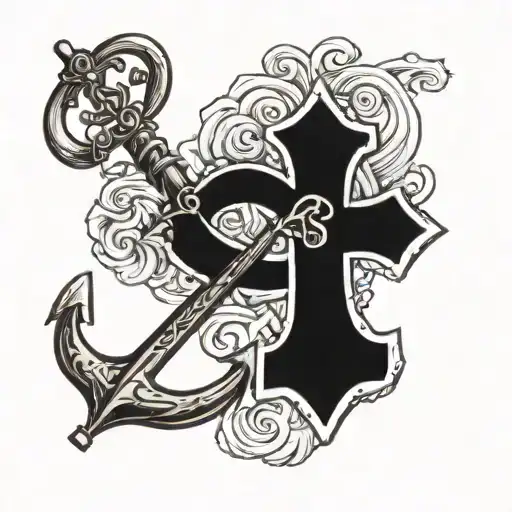 Cross Tattoo Navy Anchor Shamrock Surrounded