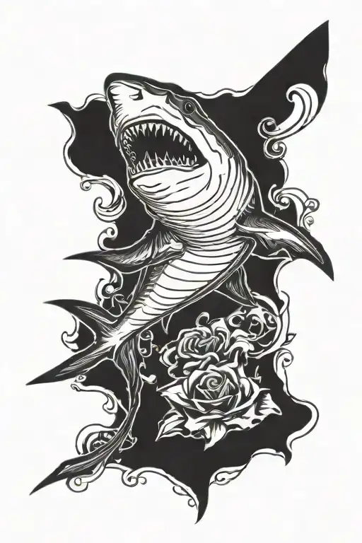 Shark On Arm Tattoo Design